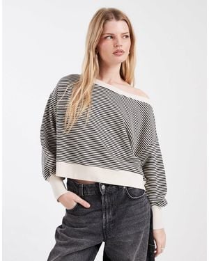 Cotton On Off Shoulder Sweatshirt - Gray