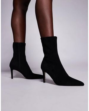 ASOS Wide Fit Erika High-heeled Sock Boots - Black