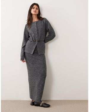 ASOS Belted Co-ord Midi Skirt - Grey