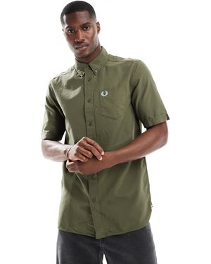 Fred Perry – kurzärmliges oxford-hemd - Grün