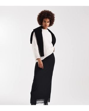 ASOS Asos Design Tall Mesh Midi Skirt - White