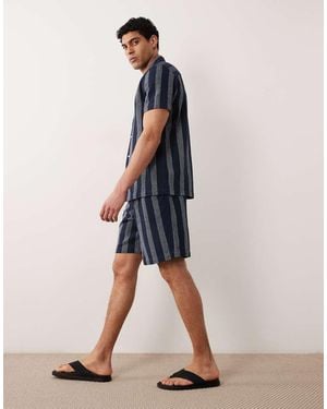 New Look Co-ord Stripe Shorts - Blue