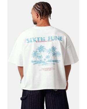 Sixth June T-Shirt Met Caribische Print En Korte Mouwen - Wit