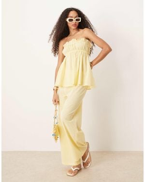 esmé studios Esmee Exclusive Relaxed Leg Linen Look Pants - Natural