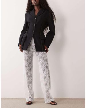ASOS Kanten Broek Met Wijde Pijpen - Wit