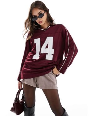 Stradivarius Long Sleeve Sports Jersey - Red