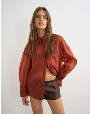 TOPSHOP Kombiteil-hemd aus organza - Rot