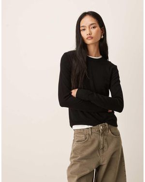 JJXX Jersey Con Cuello Redondo De Punto De - Negro