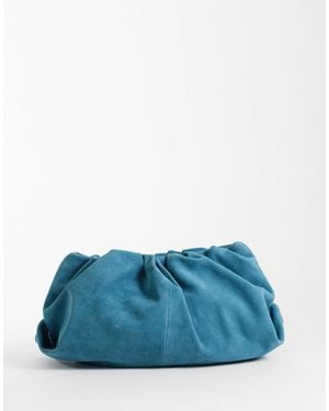 ASOS Suede Cloud Clutch Bag - Blue