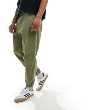 Pull&Bear Cuffed Baggy Pants - Green