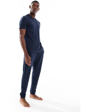 New Look Pyjama-Joggingbroek Van Wafelstof - Blauw