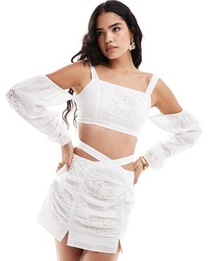 ASOS Cutout Cutwork Top - White