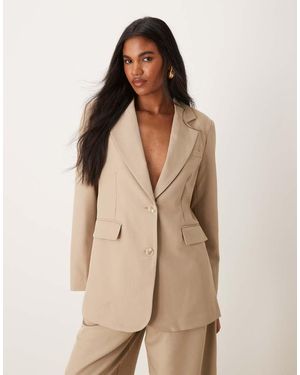 Vila Oversized Dad Fit Blazer Co-Ord - Natural