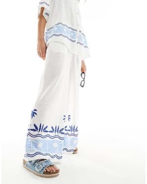 Rip Curl Pantalones Playeros Blancos Santorini Sun De (Parte De Un Conjunto)