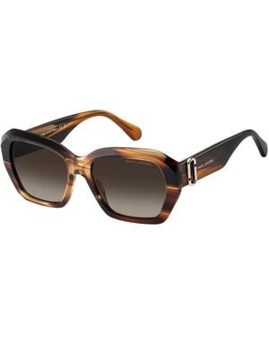 Marc Jacobs Marc Jac Sun Rectangular Sunglasses With Shaded Gradient Lenses - Brown