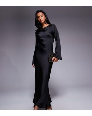 TFNC London High Neck Long Sleeve Midi Dress - Blue