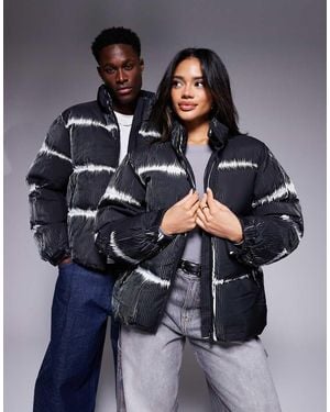 Sixth June Unisex Pleated Two Tone Puffer Jacket - Grey