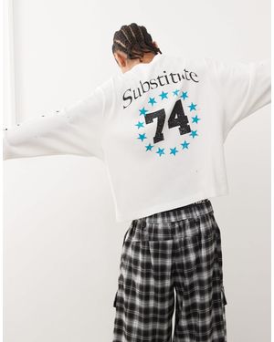 Collusion – übergroßes, langärmliges shirt - Weiß