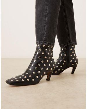 ASOS Raye Studded Chisel Toe Ankle Boots - Natural