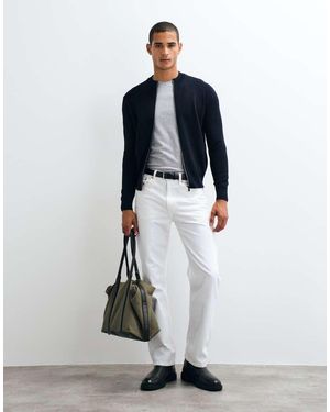 Mango Gebreid Vest Met Rits - Blauw