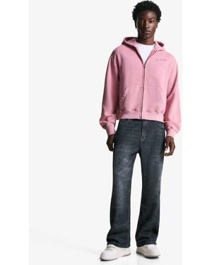 Bershka – weite schlagjeans - Pink