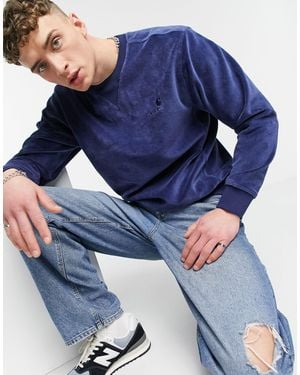 Carhartt United Script Velour Sweatshirt - Blue