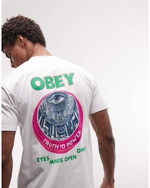 Obey Truth To Power Graphic T-Shirt With Back Print - Pink