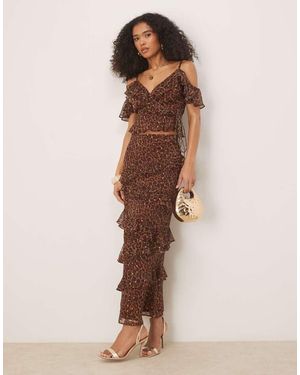 ANAYA Leopard Print Maxi Skirt - Natural