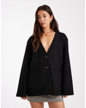 ONLY V-Neck Coatigan - Black