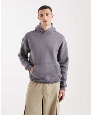 Hollister Sudadera Con Capucha Y Pespuntes En Contraste De - Gris