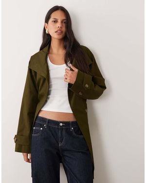 Mango Midi Trench Met Riem - Groen