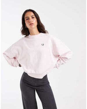 Fred Perry Sweatshirt Met Gekleurde Rand - Wit