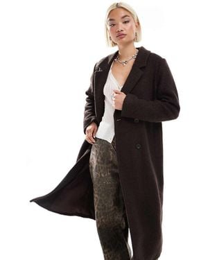 Monki Cappotto Taglio Lungo Sartoriale Doppiopetto - Nero