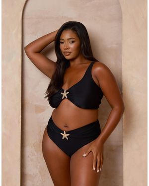 Moda Minx Curve X Alessa Tyrrell-charles Starfish Bralet Bikini Top - Brown