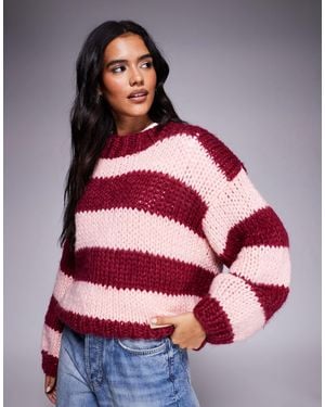 Kiwi & Co Lovebug Hand Knitted Balloon Sleeve Crew Neck Sweater - Red