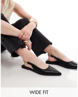 Asos Design Wide Fit Link Ballet - Black