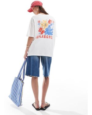 Billabong Camiseta Blanca De Manga Corta Hot Haze De - Azul