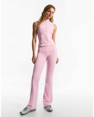 Bershka Tall – schlaghose aus funktionsmaterial - Pink