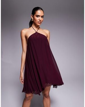 Fashionkilla – neckholder-babydoll-minikleid - Lila