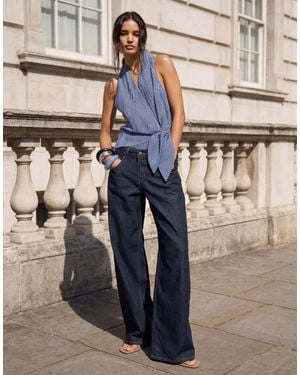 Motel Roomy Extra Wide Low Rise Jeans - Blue