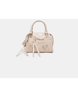 Stradivarius Zipped Crossbody Bowling Bag - Natural