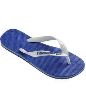Havaianas Unisex Brazil Logo Flip Flops - Blue