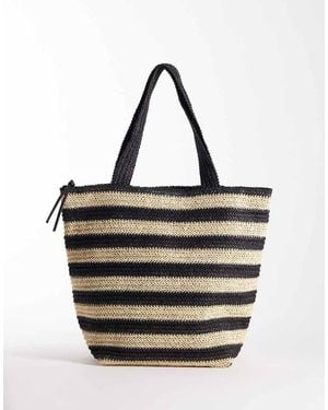 ASOS Straw Crochet Tote Bag - Black