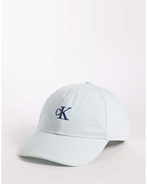 Calvin Klein Jeans Monologo Embroidered Baseball Cap - White