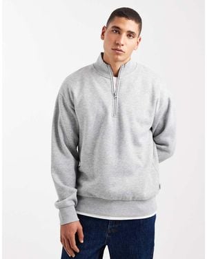 JJ Rebel Oversize 1/4 Zip Sweat Shirt - Grey