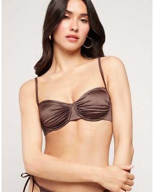 Tezenis Choco Shiny Glam Balconette Bikini Top - Black