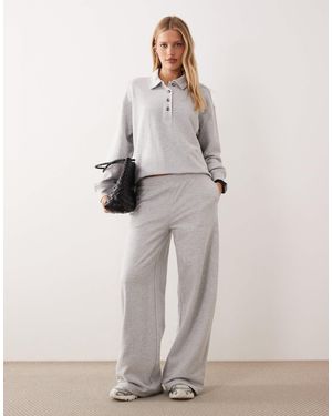 Gina Tricot Co-ord Wide Leg Sweatpant Bottoms - Natural