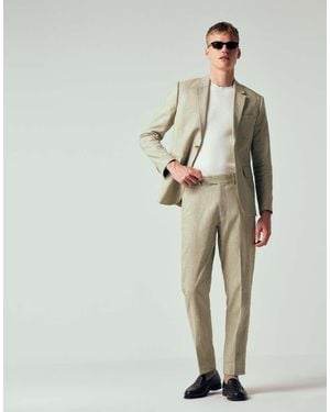 Abercrombie & Fitch Linen Blend Collins Slim Suit Trousers - Green