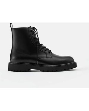 Pull&Bear Stivali Stringati Neri - Nero