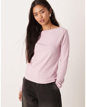 Jdy Boatneck Ribbed Top - Pink